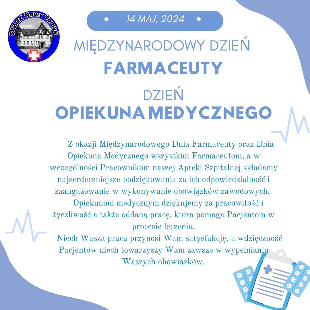 Życzenia z okazji Międzynarodowego Dnia Farmaceuty oraz Opiekuna Medycznego