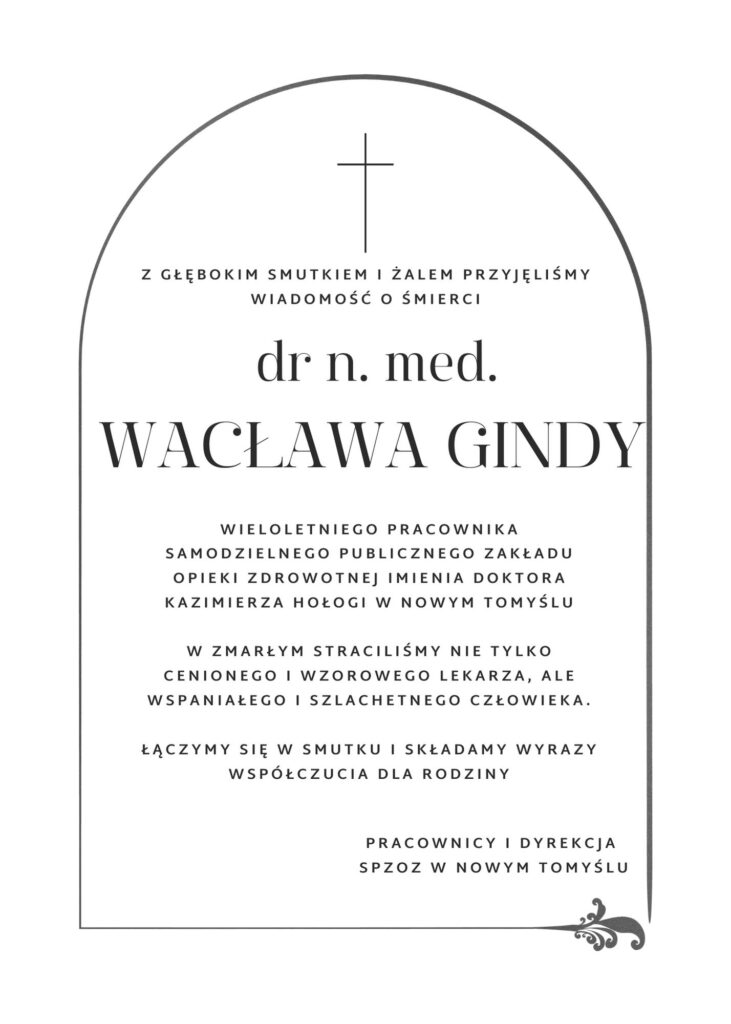 Nekrolog Wacław Ginda